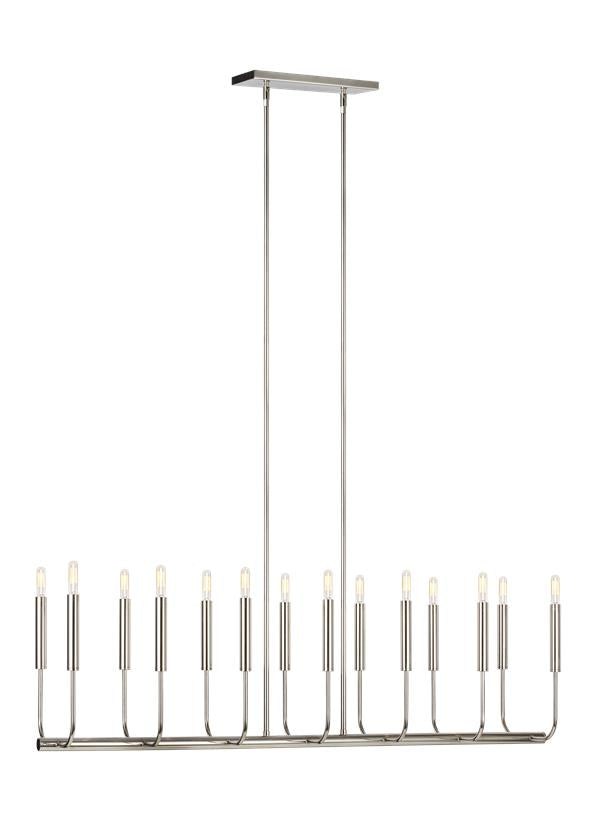 Visual Comfort Studio Ellen DeGeneres Brianna Linear Chandelier in Polished Nickel EC10614PN