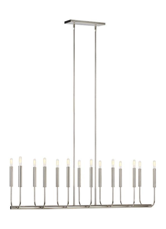 Visual Comfort Studio Ellen DeGeneres Brianna Linear Chandelier in Polished Nickel EC10614PN