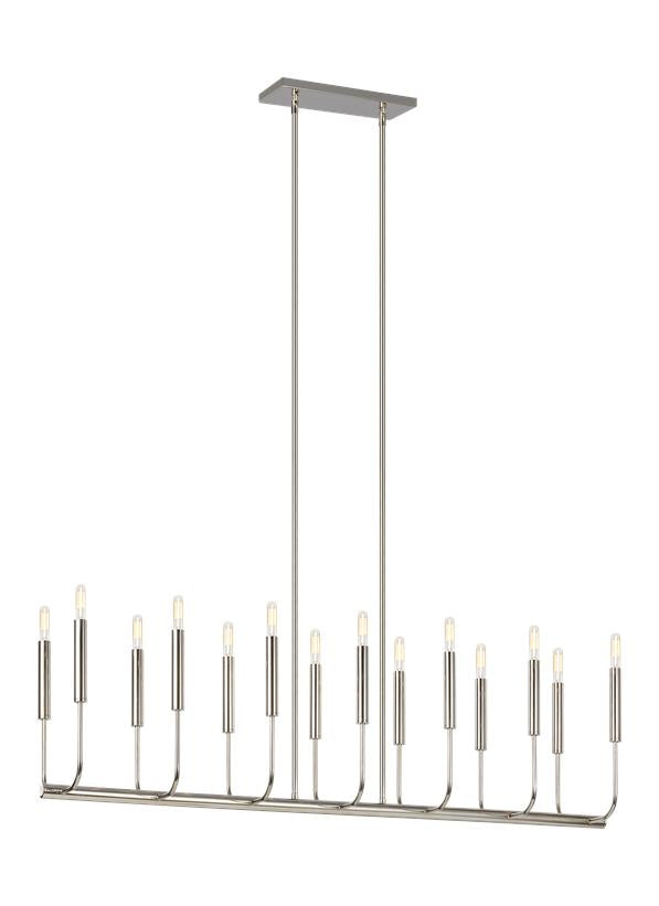 Visual Comfort Studio Ellen DeGeneres Brianna Linear Chandelier in Polished Nickel EC10614PN