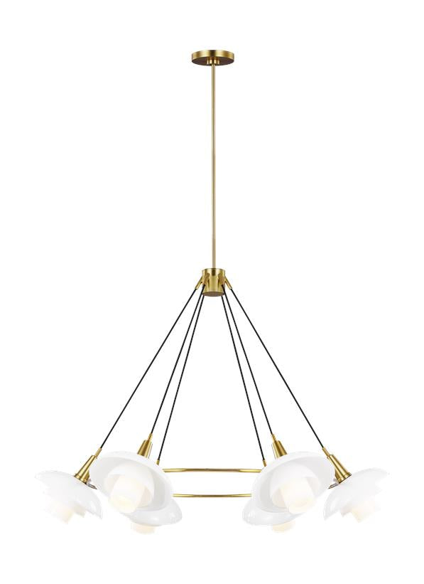 Visual Comfort Studio Ellen DeGeneres Rossie Large Chandelier in Burnished Brass EC1226BBS