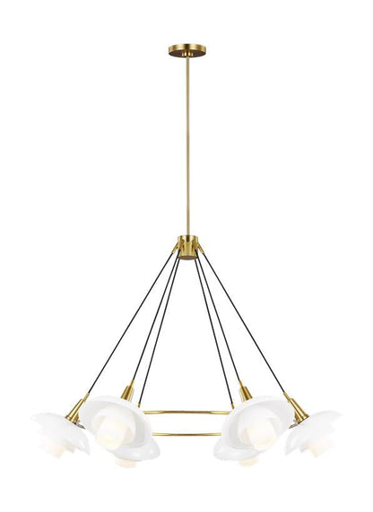 Visual Comfort Studio Ellen DeGeneres Rossie Large Chandelier in Burnished Brass EC1226BBS