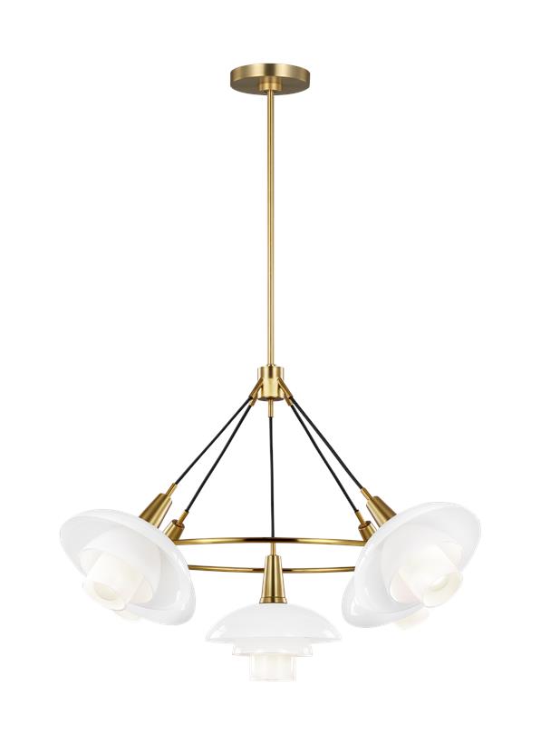 Visual Comfort Studio Ellen DeGeneres Rossie Medium Chandelier in Burnished Brass EC1235BBS