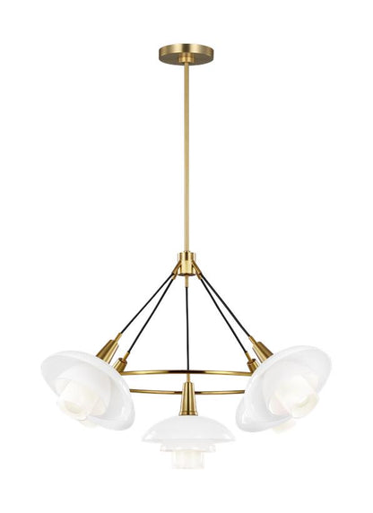 Visual Comfort Studio Ellen DeGeneres Rossie Medium Chandelier in Burnished Brass EC1235BBS