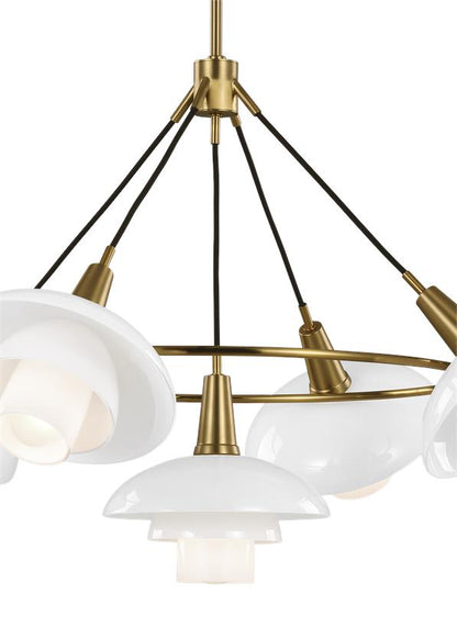 Visual Comfort Studio Ellen DeGeneres Rossie Medium Chandelier in Burnished Brass EC1235BBS