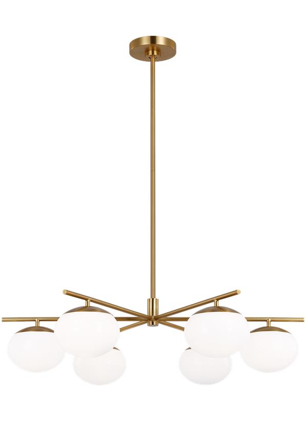 Visual Comfort Studio Ellen DeGeneres Lune Large Chandelier in Burnished Brass EC1246BBS