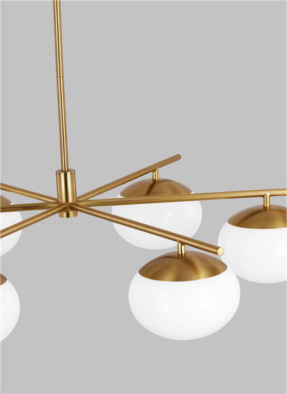 Visual Comfort Studio Ellen DeGeneres Lune Large Chandelier in Burnished Brass EC1246BBS