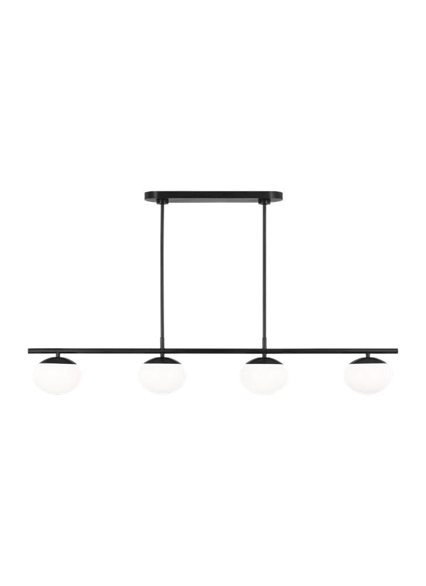 Visual Comfort Studio Ellen DeGeneres Lune Medium Linear Chandelier in Aged Iron EC1264AI