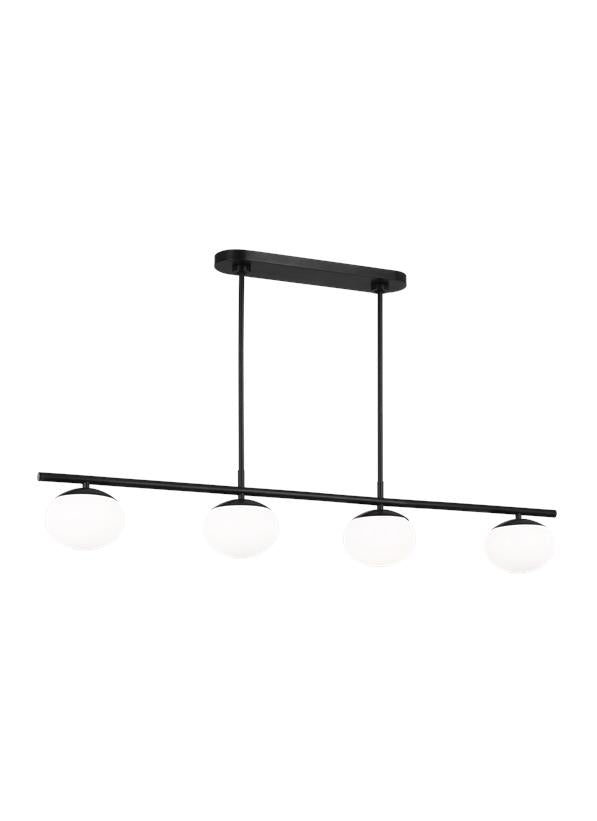 Visual Comfort Studio Ellen DeGeneres Lune Medium Linear Chandelier in Aged Iron EC1264AI