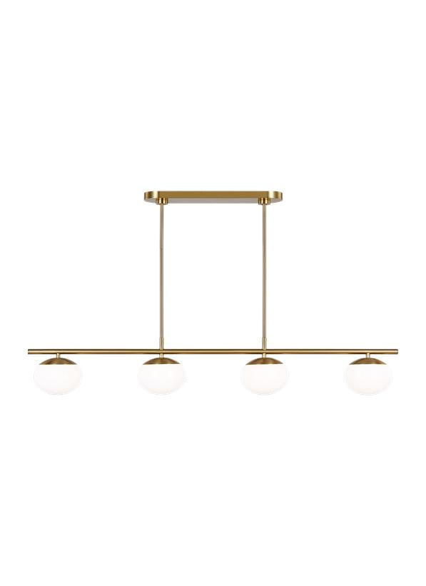 Visual Comfort Studio Ellen DeGeneres Lune Medium Linear Chandelier in Burnished Brass EC1264BBS