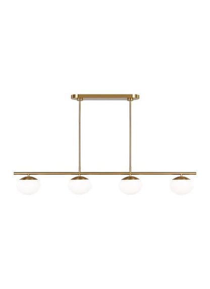 Visual Comfort Studio Ellen DeGeneres Lune Medium Linear Chandelier in Burnished Brass EC1264BBS