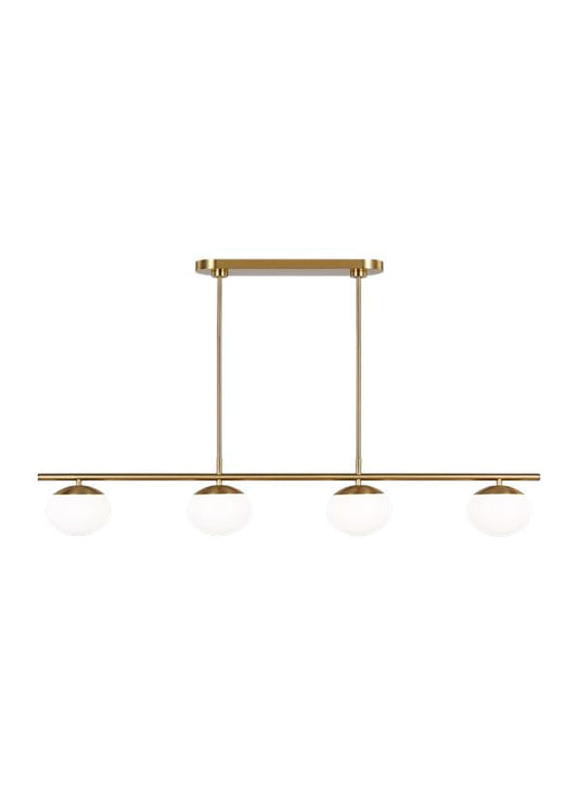 Visual Comfort Studio Ellen DeGeneres Lune Medium Linear Chandelier in Burnished Brass EC1264BBS