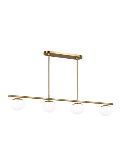 Visual Comfort Studio Ellen DeGeneres Lune Medium Linear Chandelier in Burnished Brass EC1264BBS