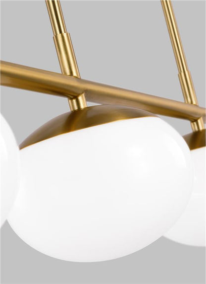 Visual Comfort Studio Ellen DeGeneres Lune Medium Linear Chandelier in Burnished Brass EC1264BBS