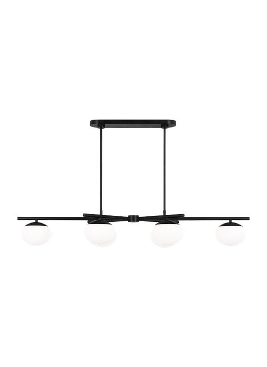 Visual Comfort Studio Ellen DeGeneres Lune Large Linear Chandelier in Aged Iron EC1276AI