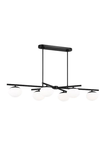 Visual Comfort Studio Ellen DeGeneres Lune Large Linear Chandelier in Aged Iron EC1276AI