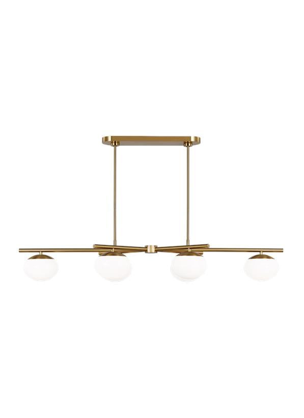 Visual Comfort Studio Ellen DeGeneres Lune Large Linear Chandelier in Burnished Brass EC1276BBS