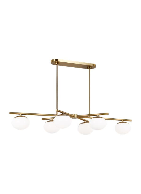 Visual Comfort Studio Ellen DeGeneres Lune Large Linear Chandelier in Burnished Brass EC1276BBS