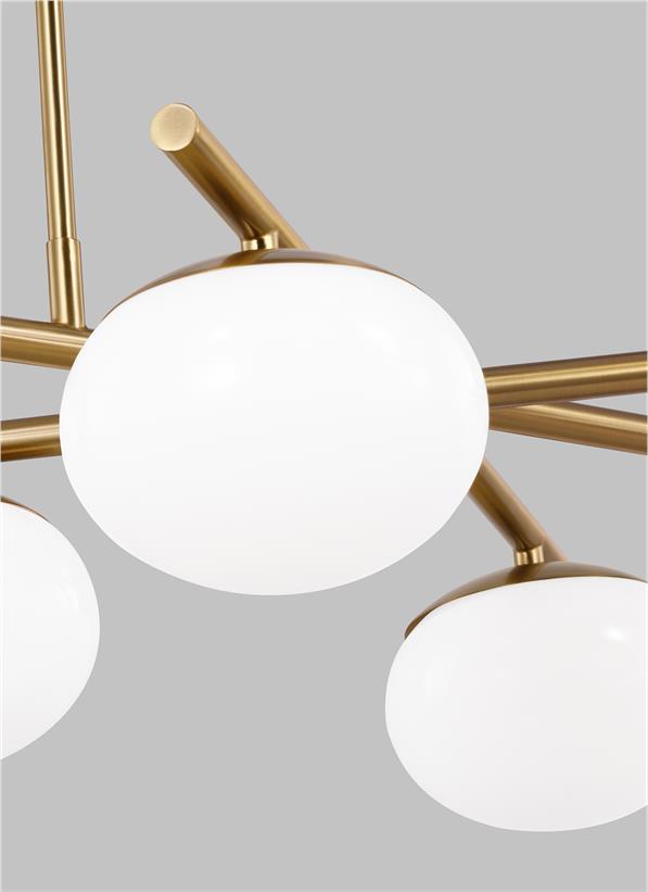 Visual Comfort Studio Ellen DeGeneres Lune Large Linear Chandelier in Burnished Brass EC1276BBS