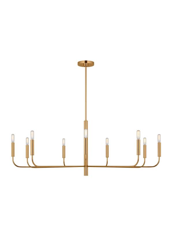 Visual Comfort Studio Ellen DeGeneres Brianna Wide Chandelier in Burnished Brass EC1319BBS