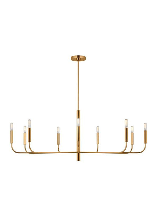 Visual Comfort Studio Ellen DeGeneres Brianna Wide Chandelier in Burnished Brass EC1319BBS