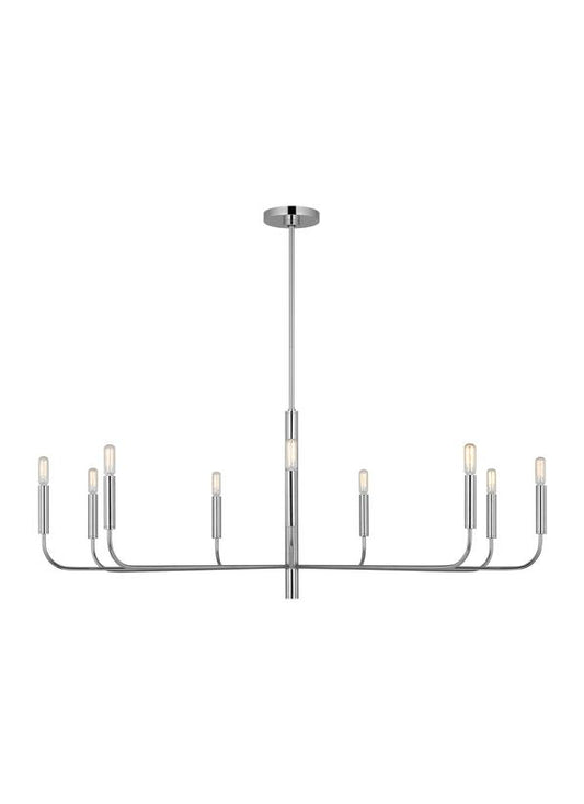 Visual Comfort Studio Ellen DeGeneres Brianna Wide Chandelier in Polished Nickel EC1319PN