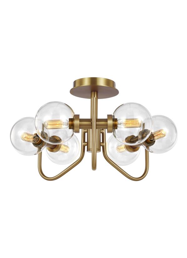 Visual Comfort Studio Ellen DeGeneres Verne Semi-Flush Mount in Burnished Brass EF1036BBS