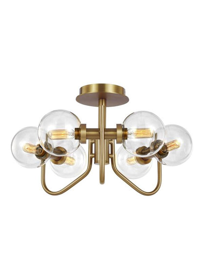 Visual Comfort Studio Ellen DeGeneres Verne Semi-Flush Mount in Burnished Brass EF1036BBS