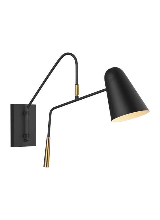 Visual Comfort Studio Ellen DeGeneres Simon Task Sconce in Midnight Black EW1041MBK