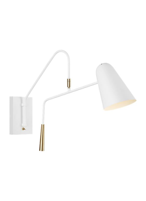 Visual Comfort Studio Ellen DeGeneres Simon Task Sconce in Matte White EW1041MWT