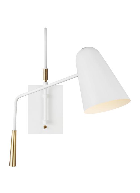 Visual Comfort Studio Ellen DeGeneres Simon Task Sconce in Matte White EW1041MWT