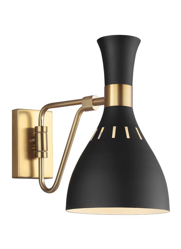 Visual Comfort Studio Ellen DeGeneres Joan Task Sconce in Midnight Black EW1061MBK