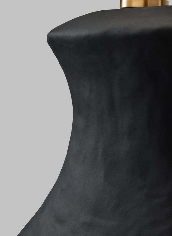 Visual Comfort Studio Hable Bone Table Lamp in Rough Black Ceramic HT1021RBC1