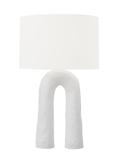 Visual Comfort Studio Hable Aura Medium Table Lamp in Matte White Ceramic HT1051MWC1