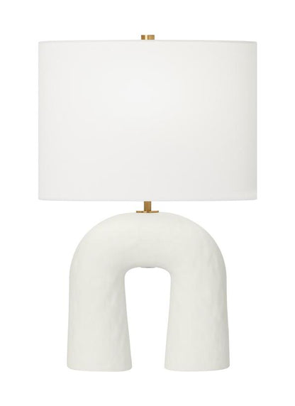 Visual Comfort Studio Hable Aura Small Table Lamp in Matte White Ceramic HT1081MWC1