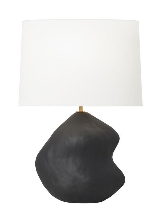 Visual Comfort Studio Hable Broxton Medium Table Lamp in Rough Black Ceramic HT1091RBC1