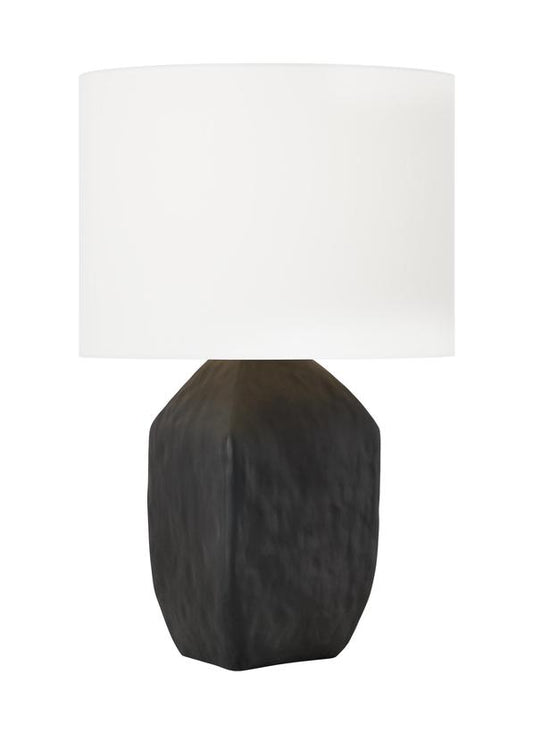 Visual Comfort Studio Hable Sybert Medium Table Lamp in Rough Black Ceramic HT1101RBC1