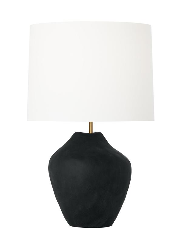 Visual Comfort Studio Hable Cadley Medium Table Lamp in Rough Black Ceramic HT1111RBC1