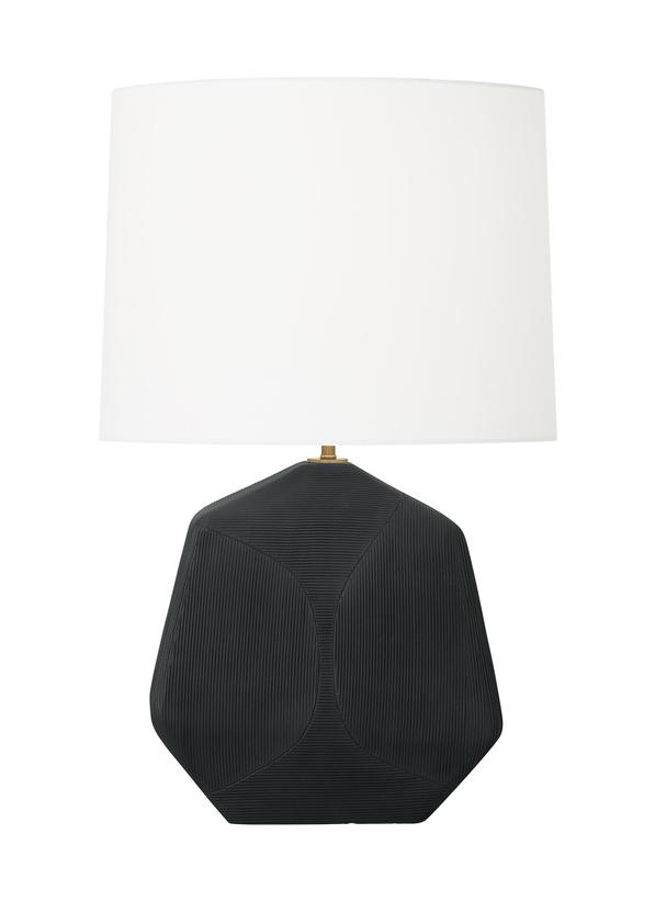 Visual Comfort Studio Hable Tallulah Medium Table Lamp in Rough Black Ceramic HT1121RBC1