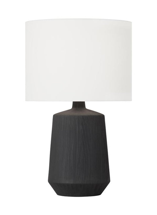 Visual Comfort Studio Hable Panola Medium Table Lamp in Rough Black Ceramic HT1131RBC1