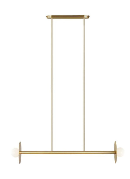 Visual Comfort Studio Kelly Wearstler Nodes Medium Linear Chandelier in Burnished Brass KC1012BBS