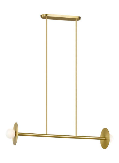 Visual Comfort Studio Kelly Wearstler Nodes Medium Linear Chandelier in Burnished Brass KC1012BBS