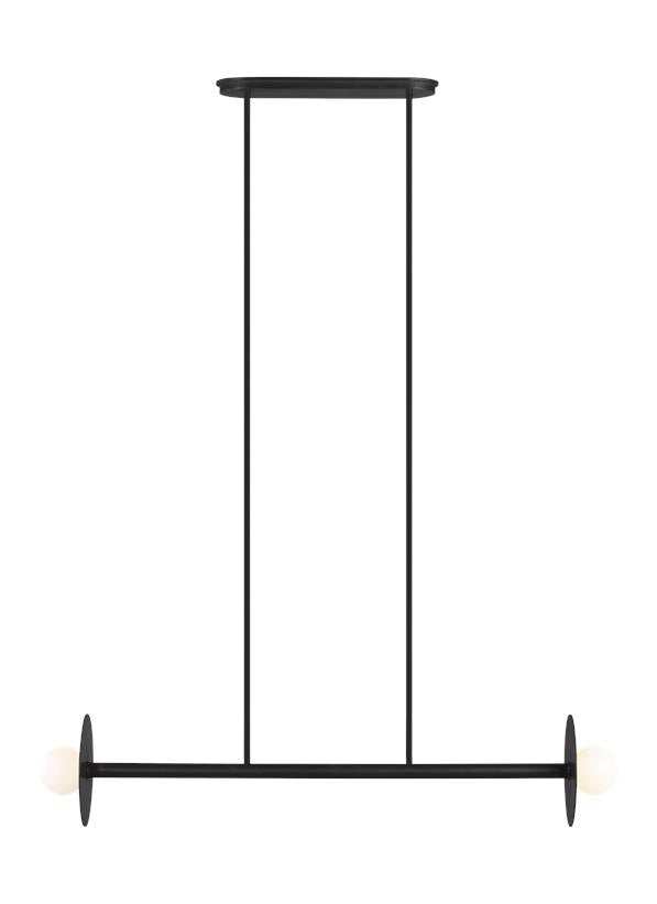 Visual Comfort Studio Kelly Wearstler Nodes Medium Linear Chandelier in Midnight Black KC1012MBK