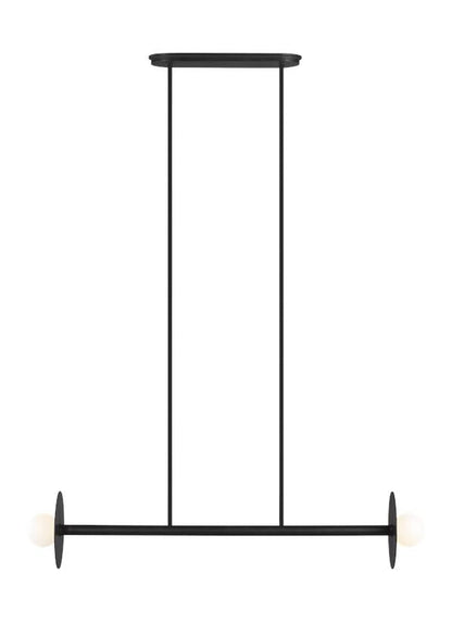 Visual Comfort Studio Kelly Wearstler Nodes Medium Linear Chandelier in Midnight Black KC1012MBK