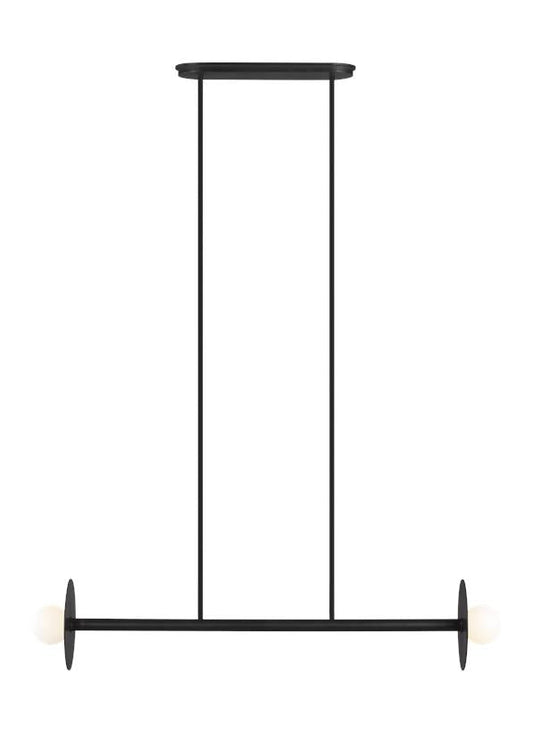 Visual Comfort Studio Kelly Wearstler Nodes Medium Linear Chandelier in Midnight Black KC1012MBK