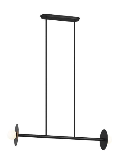 Visual Comfort Studio Kelly Wearstler Nodes Medium Linear Chandelier in Midnight Black KC1012MBK