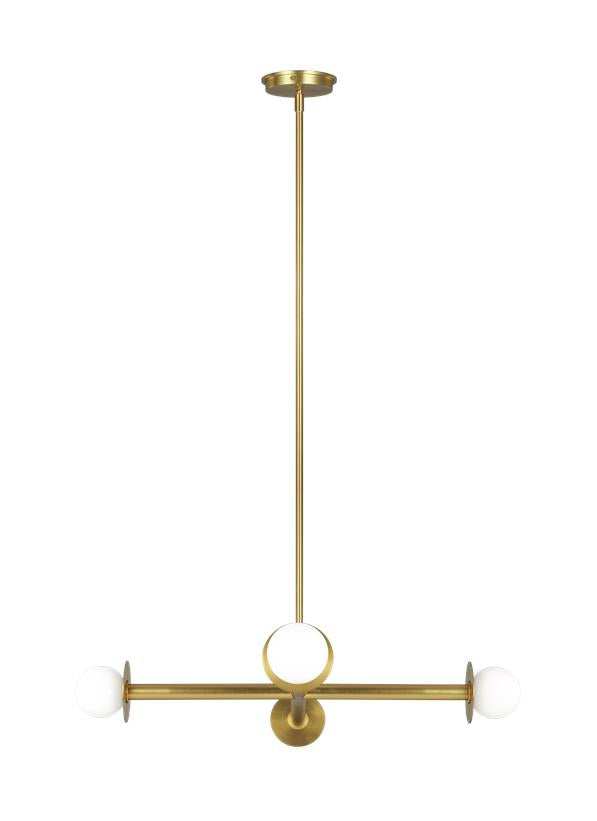 Visual Comfort Studio Kelly Wearstler Nodes Wide Chandelier in Burnished Brass KC1064BBS