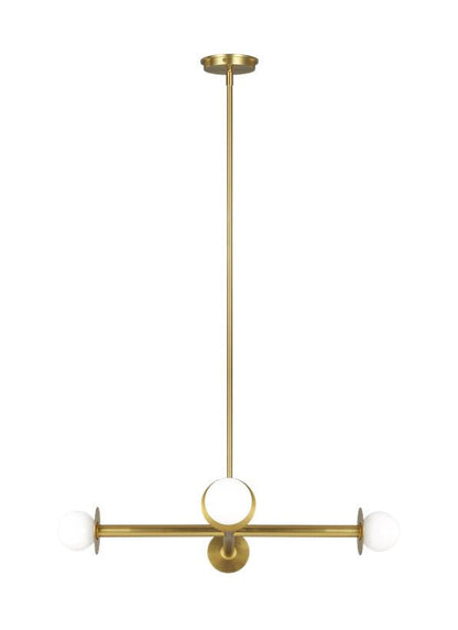 Visual Comfort Studio Kelly Wearstler Nodes Wide Chandelier in Burnished Brass KC1064BBS