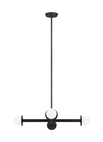 Visual Comfort Studio Kelly Wearstler Nodes Wide Chandelier in Midnight Black KC1064MBK