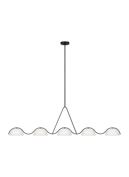 Visual Comfort Studio Kelly Wearstler Nido Extra Large Linear Chandelier in Midnight Black KC1125MBK