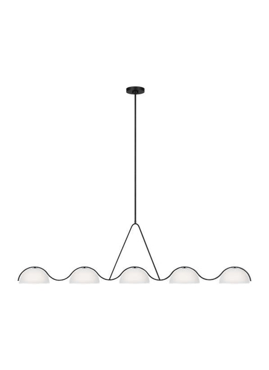 Visual Comfort Studio Kelly Wearstler Nido Extra Large Linear Chandelier in Midnight Black KC1125MBK